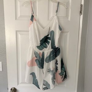 Spaghetti Strap Tropical Romper